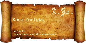Kacz Zselyke névjegykártya